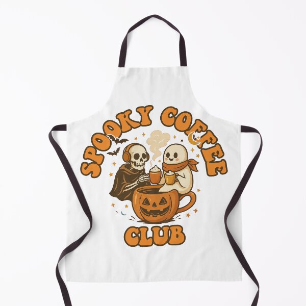 Item preview, Spooky Coffee Club Skeleton and Ghost designed and sold by Clinomania Art.
