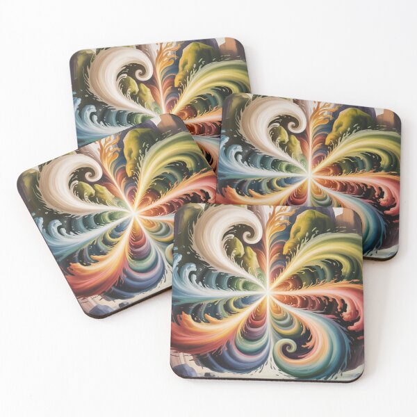 Item preview, Elemental Energy Burst – Fire, Water, Earth & Air Abstract Spiritual Art designed and sold by Habita Tu Espacio.
