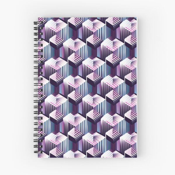 Item preview, Isometric Cube Illusion – Modern Geometric Striped Pattern designed and sold by myprintedgems.