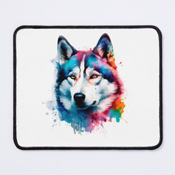 Item preview, Husky, wolf water colour, colourful Art Splash (2) designed and sold by MyCancerandMe.