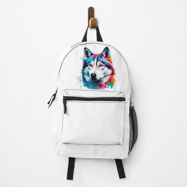 Item preview, Husky, wolf  water colour, colourful Art Splash (2) designed and sold by MyCancerandMe.