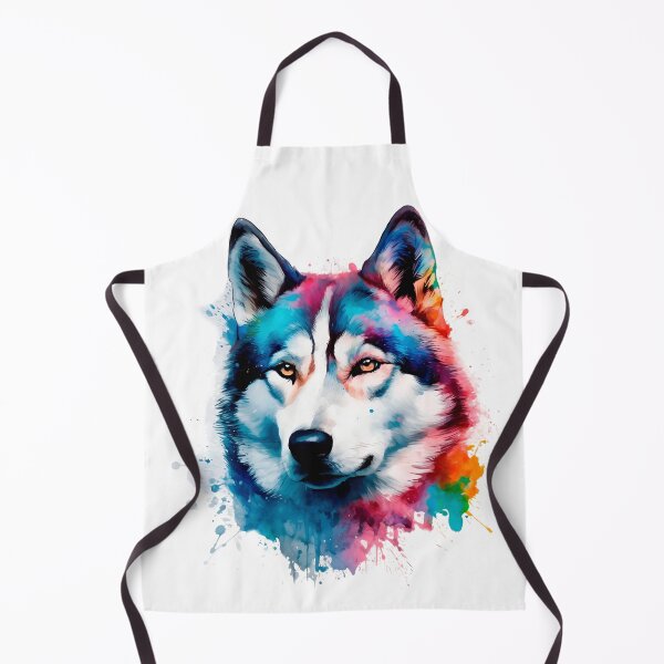 Item preview, Husky, wolf water colour, colourful Art Splash (2) designed and sold by MyCancerandMe.