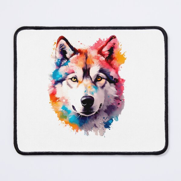 Item preview, Husky, wolf water colour, colourful Art Splash (1) designed and sold by MyCancerandMe.