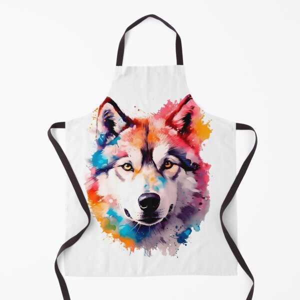 Item preview, Husky, wolf water colour, colourful Art Splash (1) designed and sold by MyCancerandMe.