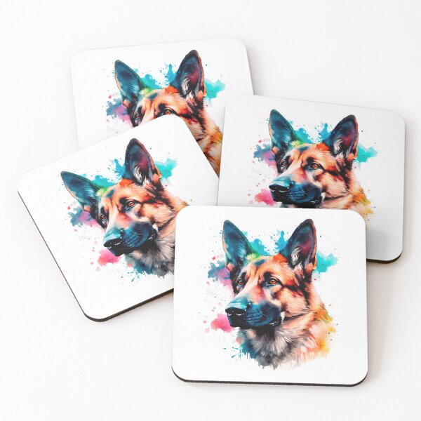 Item preview, German Shepard, gsd water colour, colourful Art Splash (1) designed and sold by MyCancerandMe.