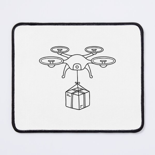 Item preview, Illustration of a four rotor drone dropping a tiny package with a parachute designed and sold by rasagamastore.