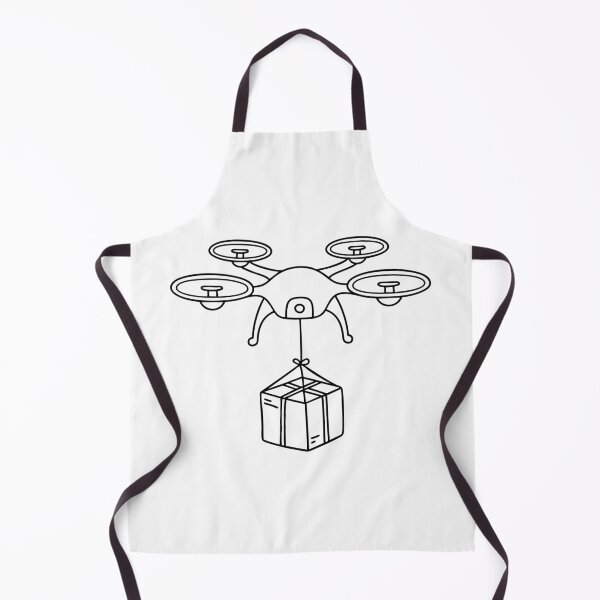 Item preview, Ilustración de un dron de cuatro rotores que deja caer un pequeño paquete con un paracaídas designed and sold by rasagamastore.