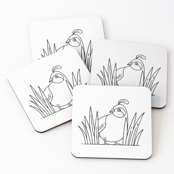 Item preview, Illustration of a quail peeking from tall grass, its head plume tilting designed and sold by rasagamastore.