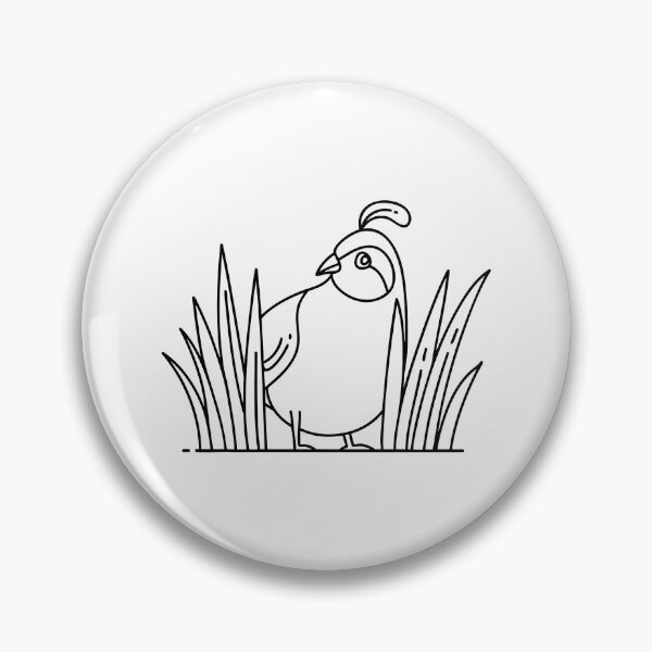 Item preview, Illustration of a quail peeking from tall grass, its head plume tilting designed and sold by rasagamastore.