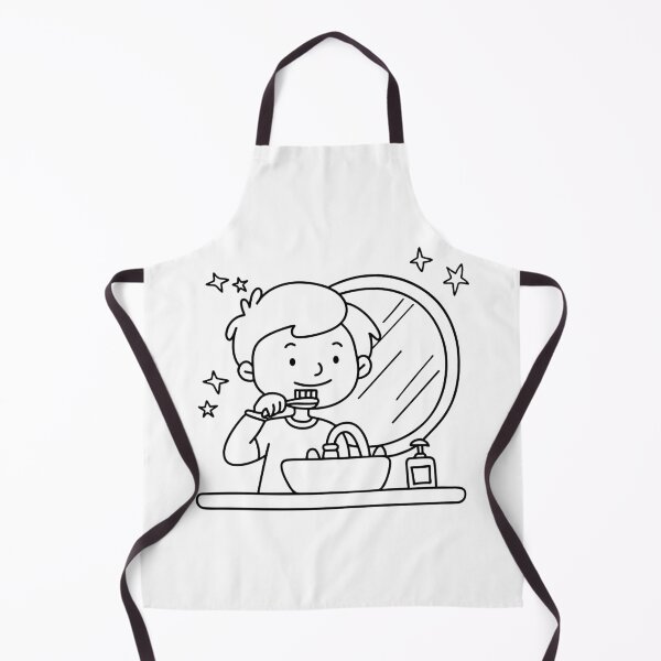 Item preview, Illustration of a kid brushing teeth in the sink with mirror and toothpaste splatters designed and sold by rasagamastore.