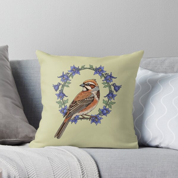 Item preview, Colorado Lark Bunting Bird Surrounded By Blue Columbine designed and sold by taiche.