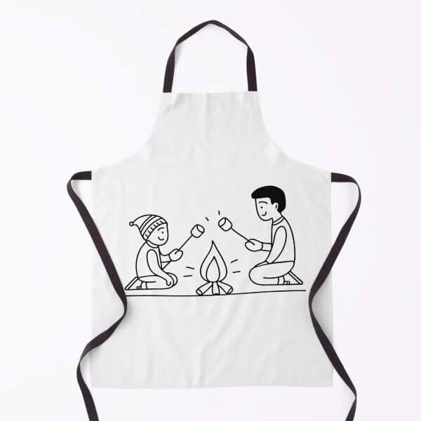 Item preview, Illustration of father and son roasting marshmallows over a tiny campfire designed and sold by rasagamastore.