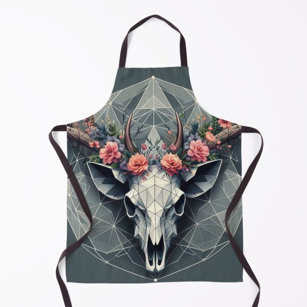 Item preview, Geometric Deer Skull – Floral Antlers Botanical Gothic Design designed and sold by ashokreddy343.