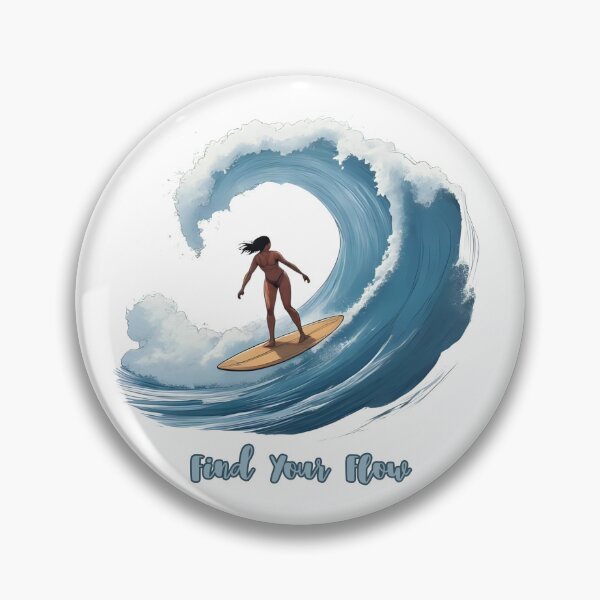 Item preview, Find Your Flow – Surfing Inside the Wave Motivational Surf Design designed and sold by Pixel--Threads.