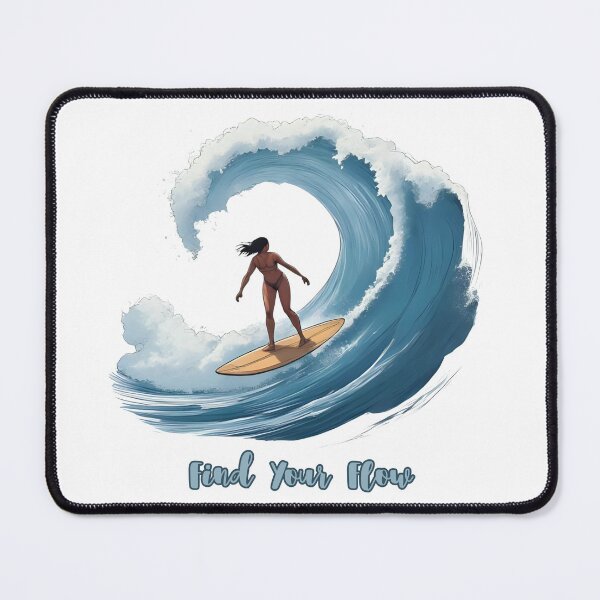 Item preview, Find Your Flow – Surfing Inside the Wave Motivational Surf Design designed and sold by Pixel--Threads.