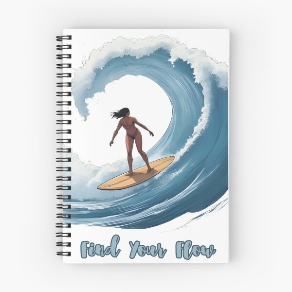 Item preview, Find Your Flow – Surfing Inside the Wave Motivational Surf Design designed and sold by Pixel--Threads.