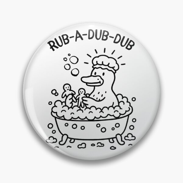 Item preview, Rub-a-dub-dub Funny Duck Bubble Bath Doodle T-Shirt – Cute Animal Humor Tee designed and sold by Thehatinthecat.