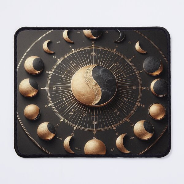 Item preview, Gold Moon Phases – Delicate Lunar Cycle Chart on Black designed and sold by ashokreddy343.