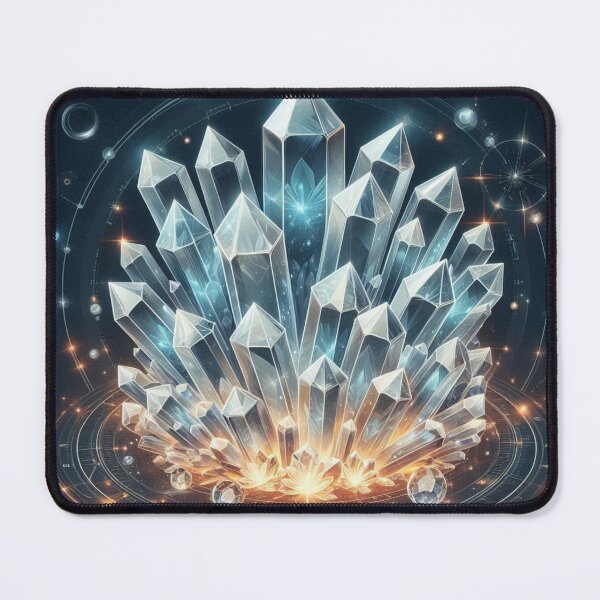 Item preview, Glowing Crystal Cluster – Mystical Gemstone Illustration designed and sold by ashokreddy343.
