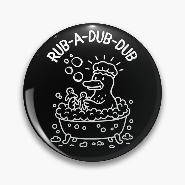 Item preview, Rub-a-dub-dub Funny Duck Bubble Bath Doodle White – Cute Animal Humor Tee designed and sold by Thehatinthecat.