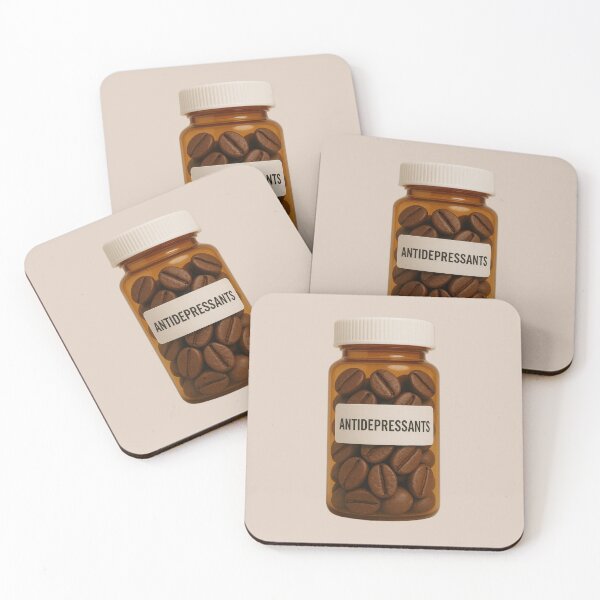Item preview, Bottle of antidepressants - Coffee Beans designed and sold by wonderxwander.