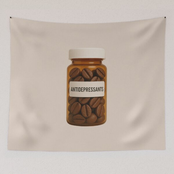 Item preview, Bottle of antidepressants - Coffee Beans designed and sold by wonderxwander.