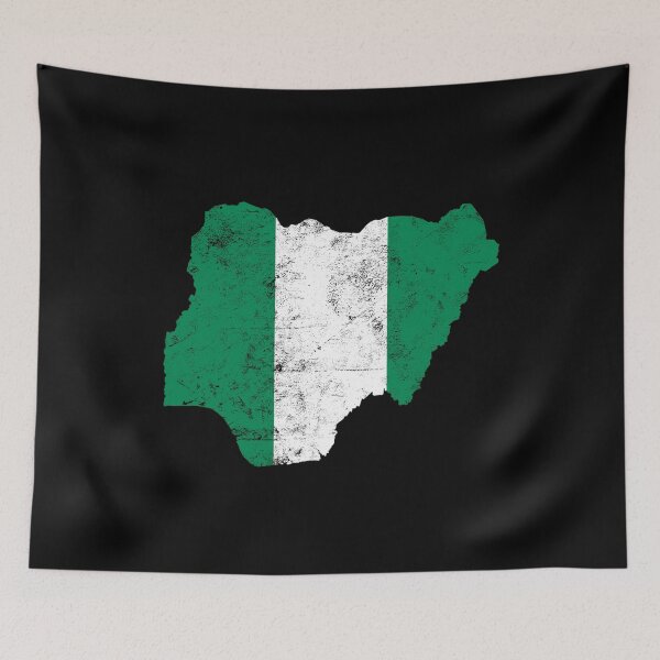 Item preview, Nigeria Flag map tshirt distressed vintage designed and sold by farhanhafeez.