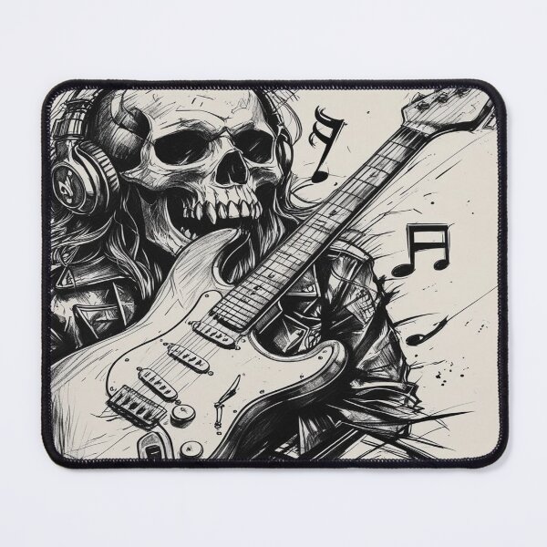 Item preview, Skull Guitar Digital Art Print | Gothic Rock Poster for Wall Decor designed and sold by NazikАnna.