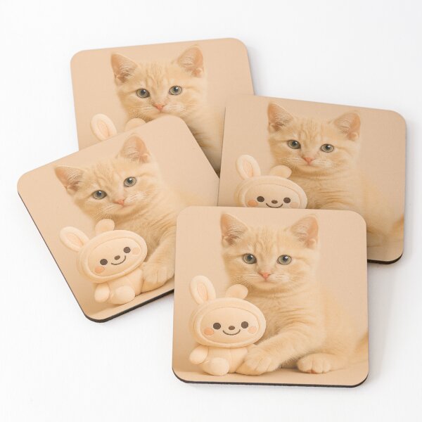 Item preview, Cute Cat with Plush Toy illustration  designed and sold by DogMomStyle.