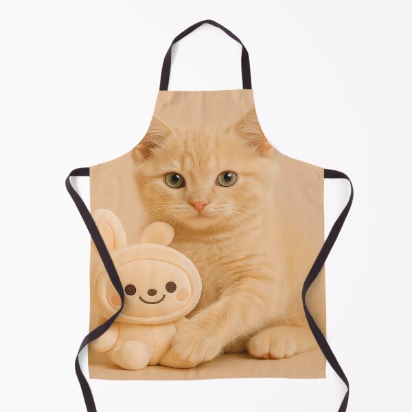 Item preview, Cute Cat with Plush Toy illustration  designed and sold by DogMomStyle.