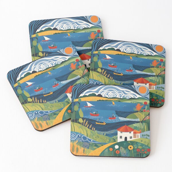 Item preview, Artistic River Town Scene designed and sold by Vandestadt.
