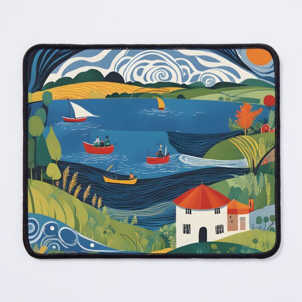 Item preview, Artistic River Town Scene designed and sold by Vandestadt.