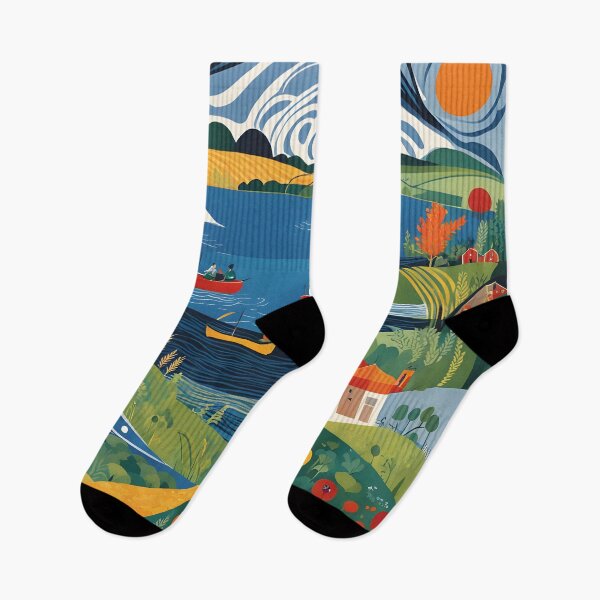 Item preview, Artistic River Town Scene designed and sold by Vandestadt.