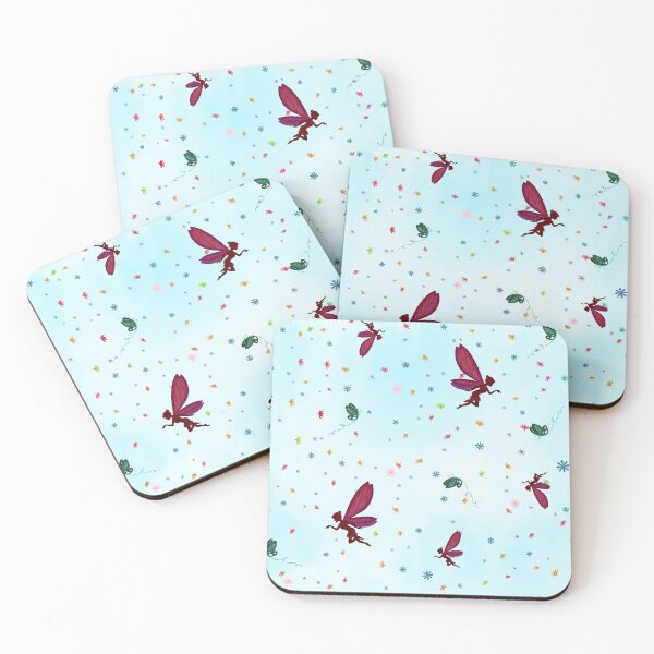 Item preview, Fairies and Flowers in Flight — Enchanted Blue Pattern designed and sold by neenu-bhasin11.
