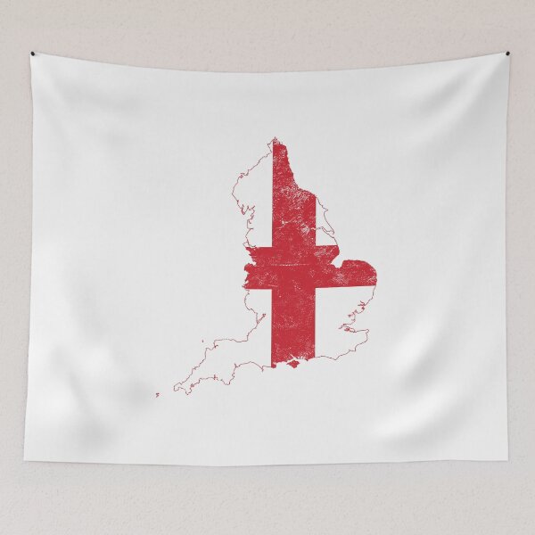 Item preview, England Flag map tshirt distressed vintage designed and sold by farhanhafeez.