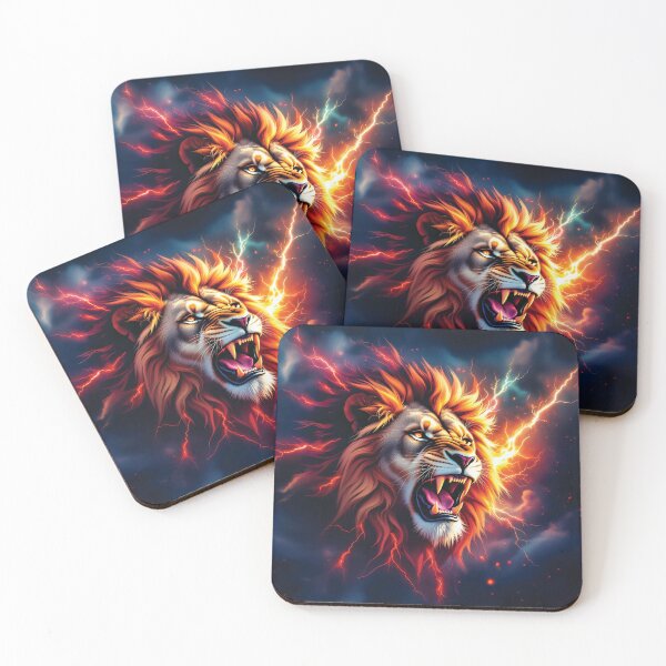 Item preview, A plasma storm surrounds a majestic lion's head designed and sold by Marcu Ioachim.