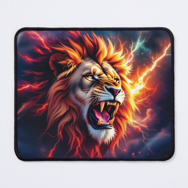 Item preview, A plasma storm surrounds a majestic lion's head designed and sold by Marcu Ioachim.