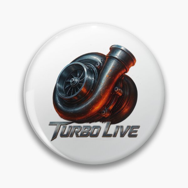 Item preview, Glowing chrome turbocharger with “Turbo Live” lettering designed and sold by PixelPrisma.