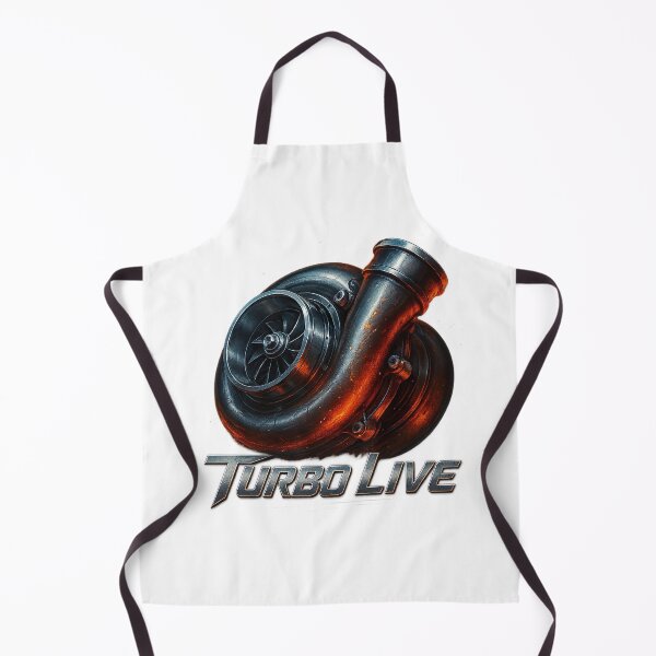 Item preview, Glowing chrome turbocharger with “Turbo Live” lettering designed and sold by PixelPrisma.