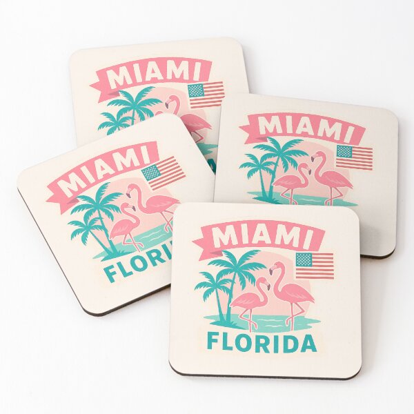 Artikelvorschau, Miami Reiseaufkleber, Florida, Vintage Reiseaufkleber-Design, Scrapbook-Aufkleber-Stil entworfen und verkauft von SusannesArtShop.