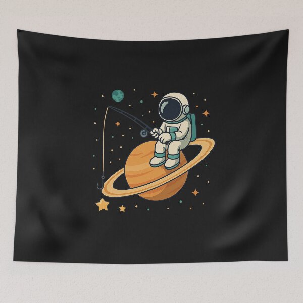 Aperçu de l'œuvre Pêche à Saturne – Attraper les étoiles créée et vendue par HEERMANArt.