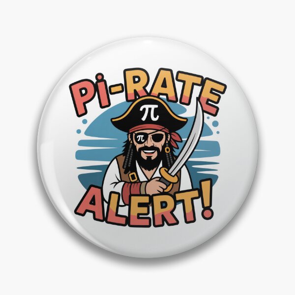 Artikelvorschau, Pi-Rate Alert – Funny Pirate Math Pun Design entworfen und verkauft von einfachdesign.