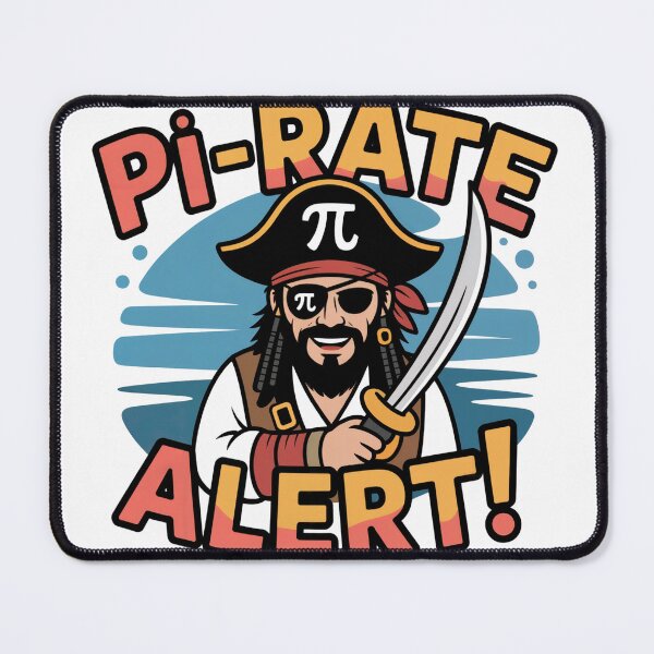 Item preview, Pi Rate Alert – Funny Pirate Math Pun Design designed and sold by einfachdesign.