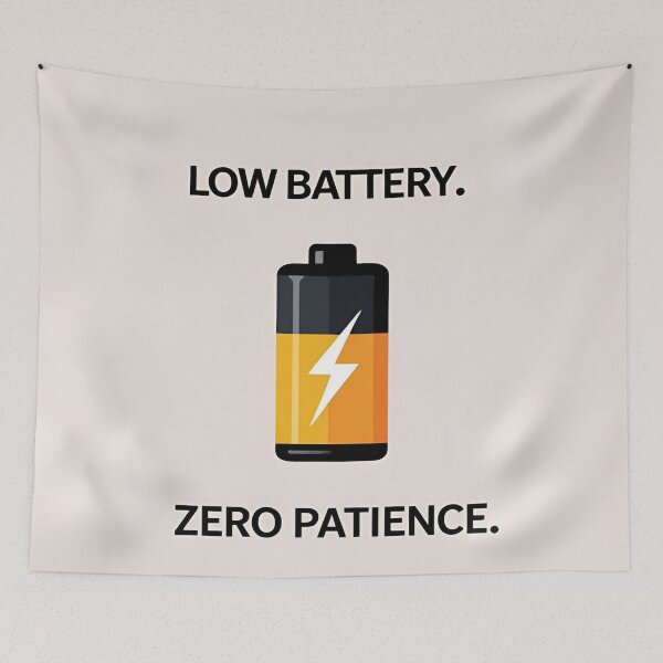 Item preview, “Battery empty. Patience too.” – Modern icon design with humor designed and sold by Anna2492.