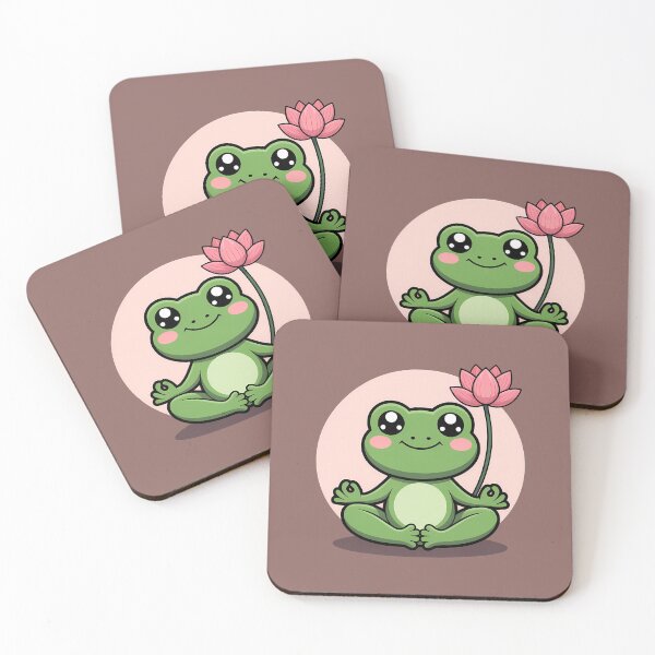 Item preview, Yoga Frog With Lotus designed and sold by KateLeap.