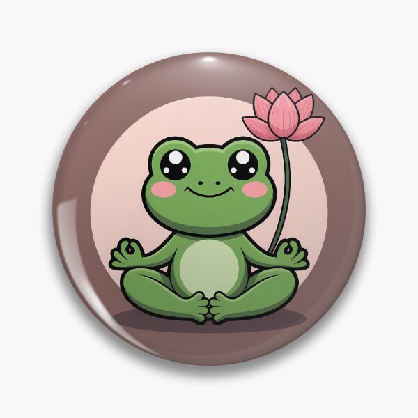 Item preview, Yoga Frog With Lotus designed and sold by KateLeap.