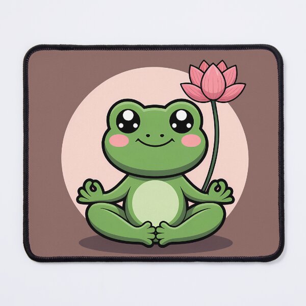 Item preview, Yoga Frog With Lotus designed and sold by KateLeap.