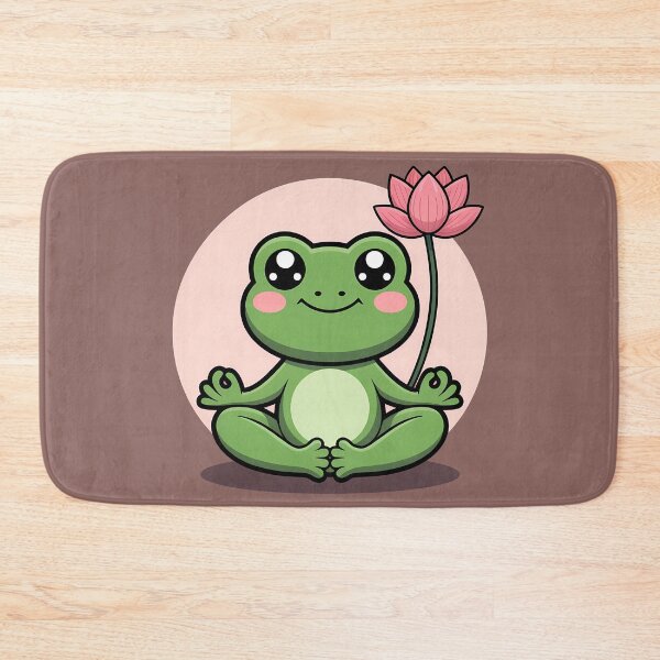 Item preview, Yoga Frog With Lotus designed and sold by KateLeap.