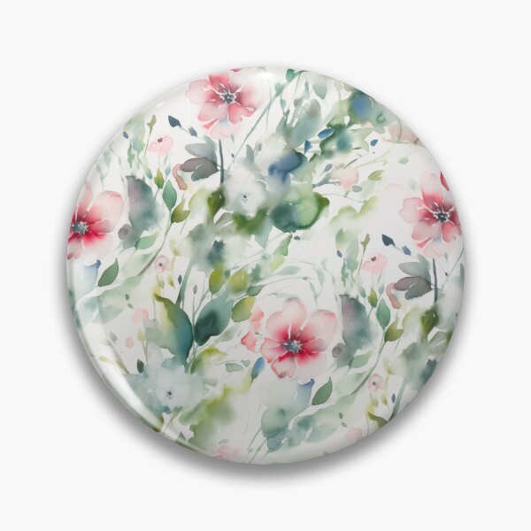 Item preview, Watercolor pattern of miniature minty green and pink roses #1 designed and sold by Baart72.