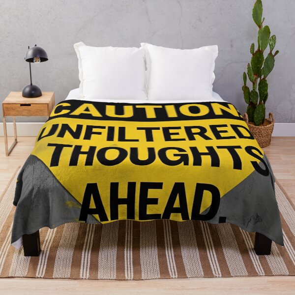 Item preview, Caution: Unfiltered thoughts ahead – warning sign design designed and sold by Anna2492.